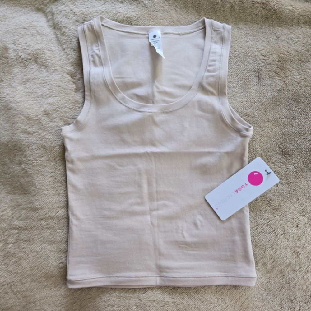 Yogalicious Tan Crop Tank Top S
